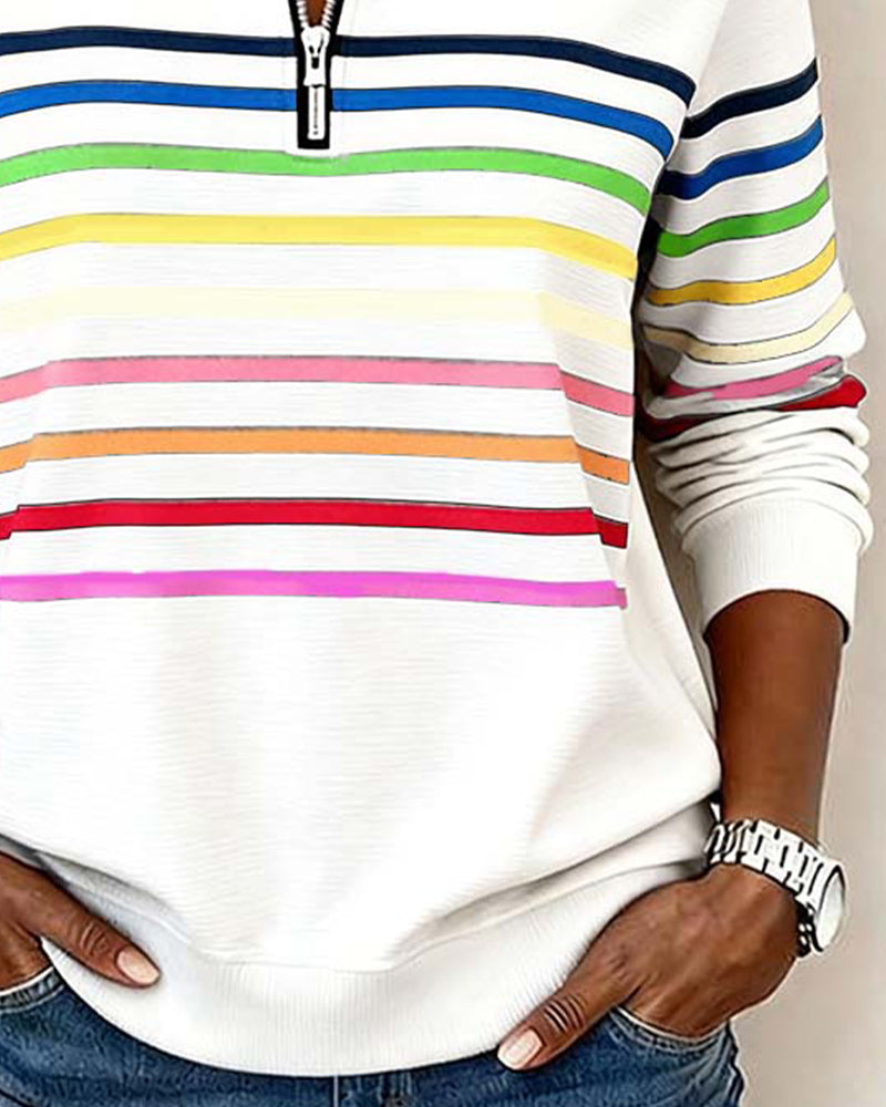 Marloeke | Sportieve Sweater met Ritskraag