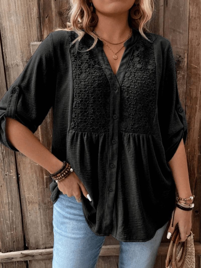 Nelly | Sierlijke Kanten Blouse