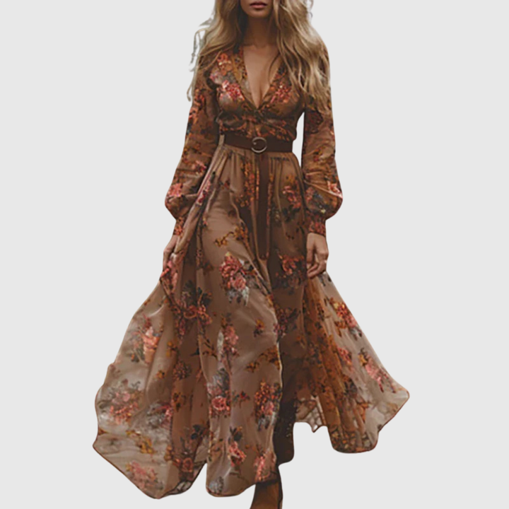 Jitske | Romantische Bohemien Maxi-jurk