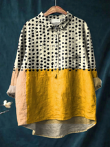 Jolanda | Losvallende Blouse met Stippenprint