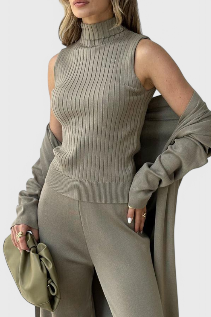 Elke | Elegante Driedelige Gebreide Set