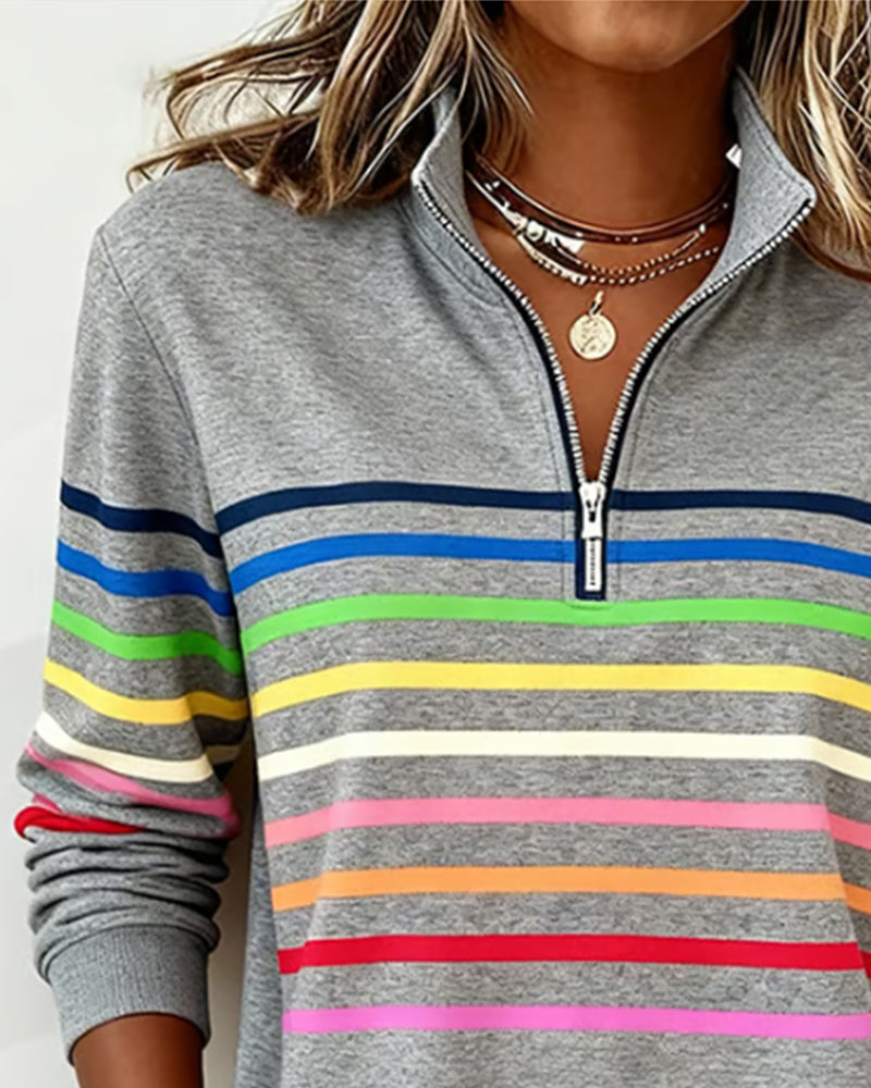Marloeke | Sportieve Sweater met Ritskraag