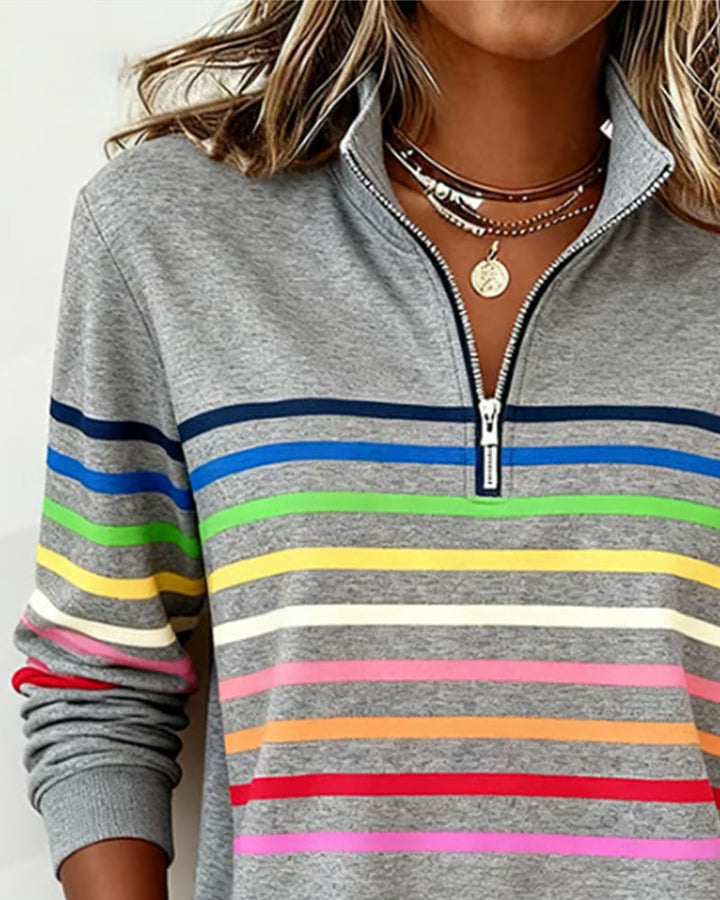 Marloeke | Sportieve Sweater met Ritskraag