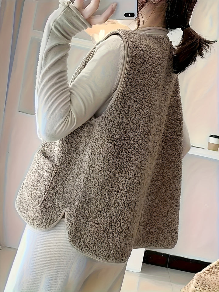 Gerdine | Zachte Bodywarmer met Knoopsluiting