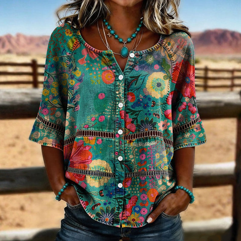 Gerdien | Bloemrijke Boho Blouse