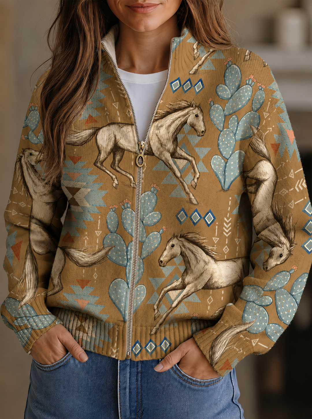 Sieta | Western Ritsvest met Paardenprint