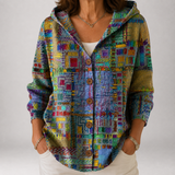 Sien | Artistiek Patchwork Vest met Capuchon