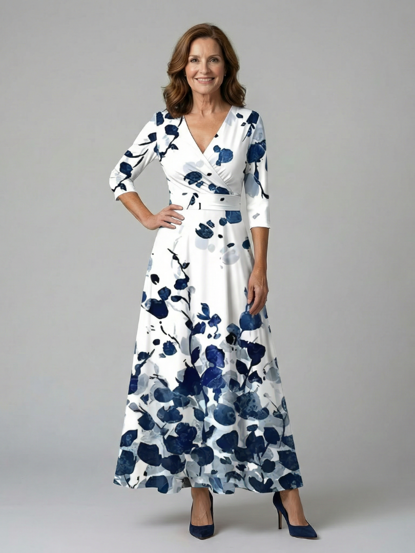 Josina | Bloemenprint Overslag Maxi-jurk
