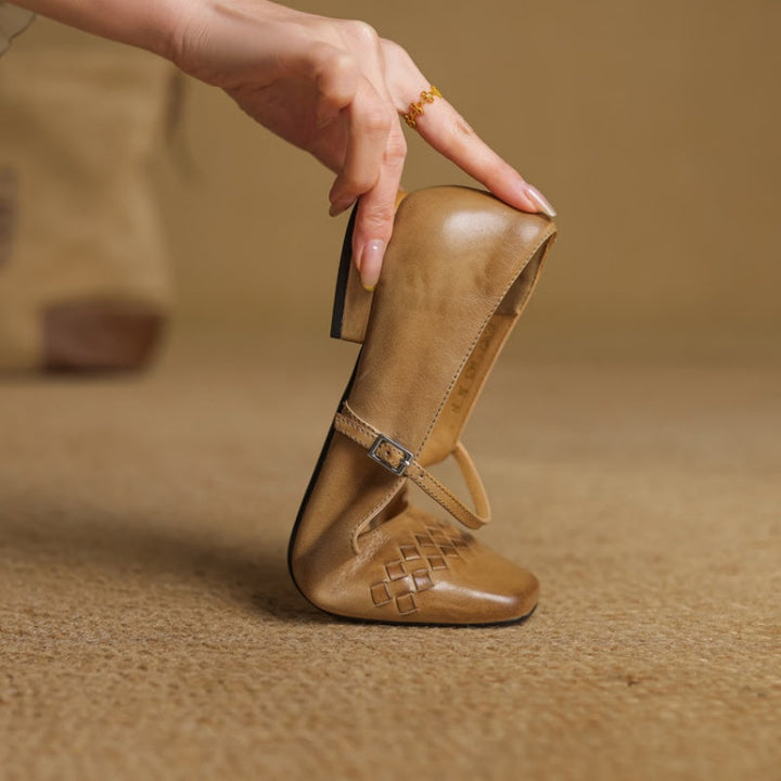 Diny | Elegante Vierkante Bandschoenen