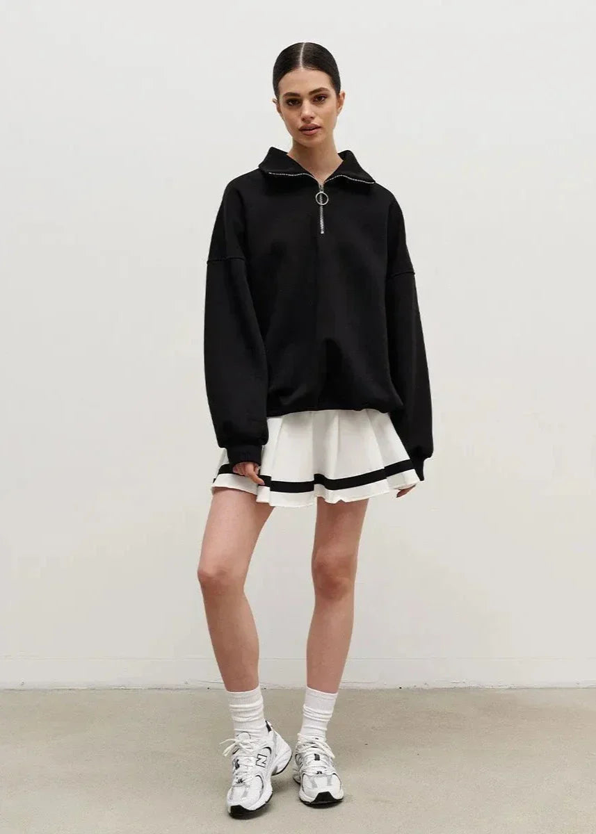 Thirza | Ruimvallende Halfzip Trui