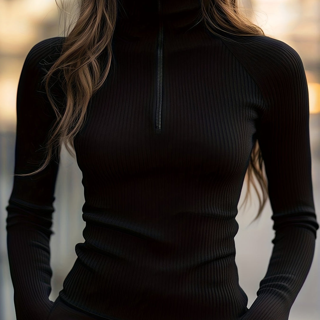 Hilda | Ribgebreide Halfrits Top