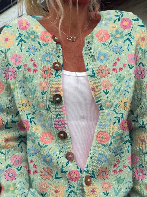Berdien | Bloemrijk Vest met Knoopsluiting