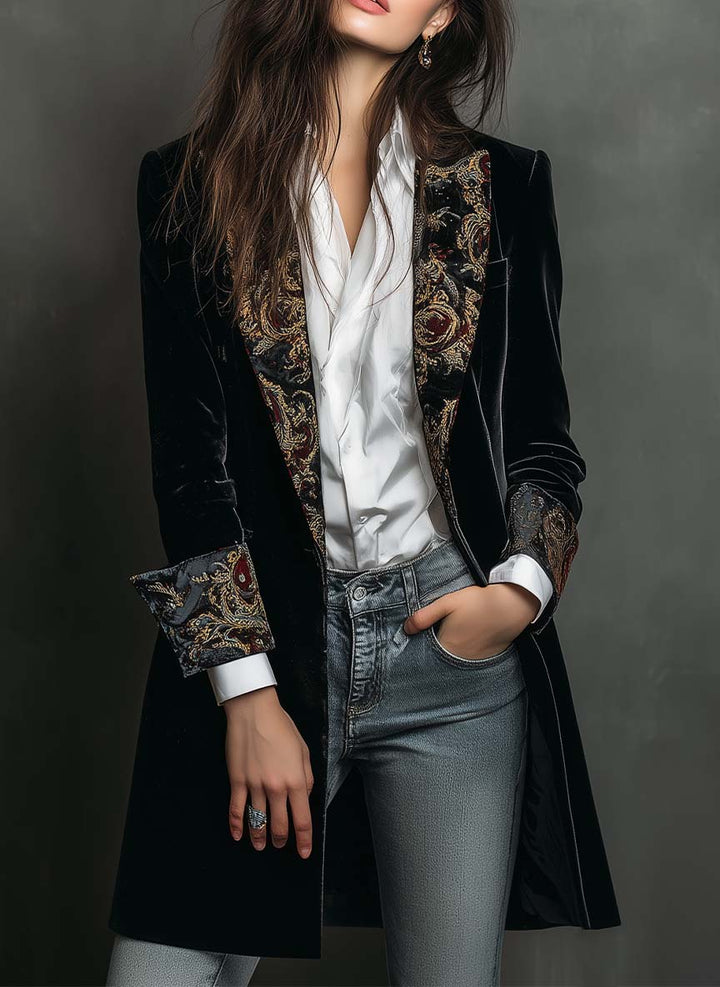 Reina | Verfijnde Blazer met Barokprint