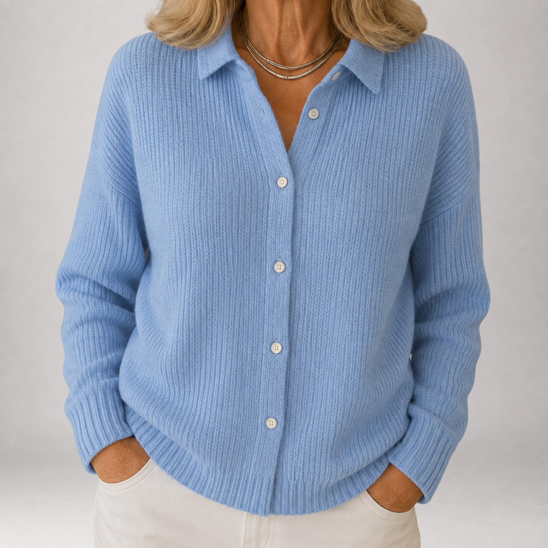 Greet | Geribbeld Vest met Kraag