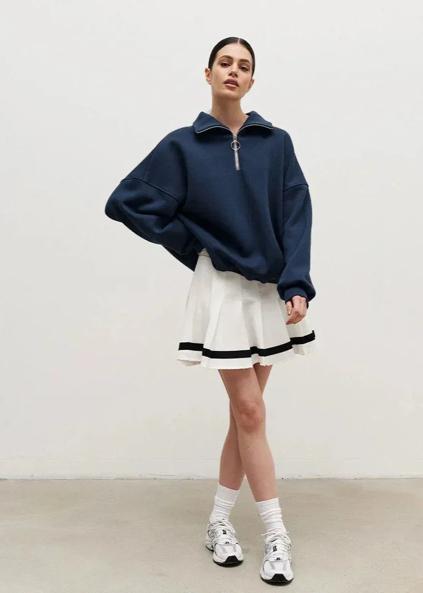 Thirza | Ruimvallende Halfzip Trui