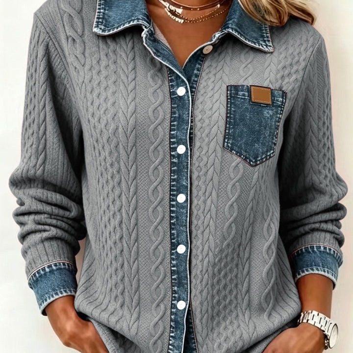 Greta | Verfijnd Vest met Contrastdetails