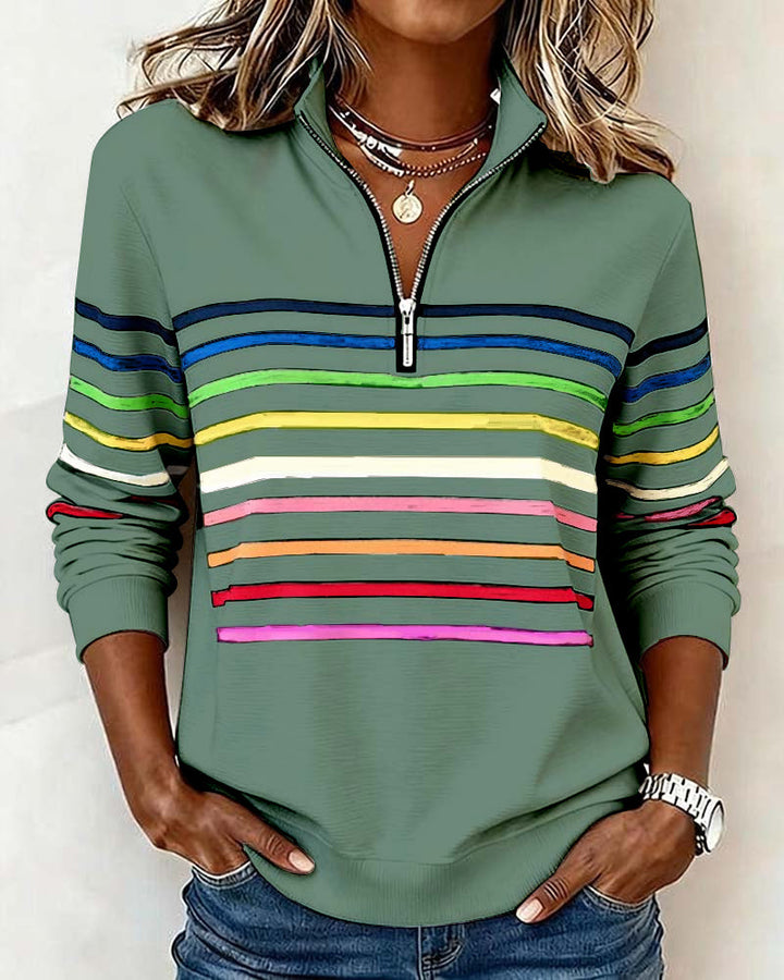 Marloeke | Sportieve Sweater met Ritskraag