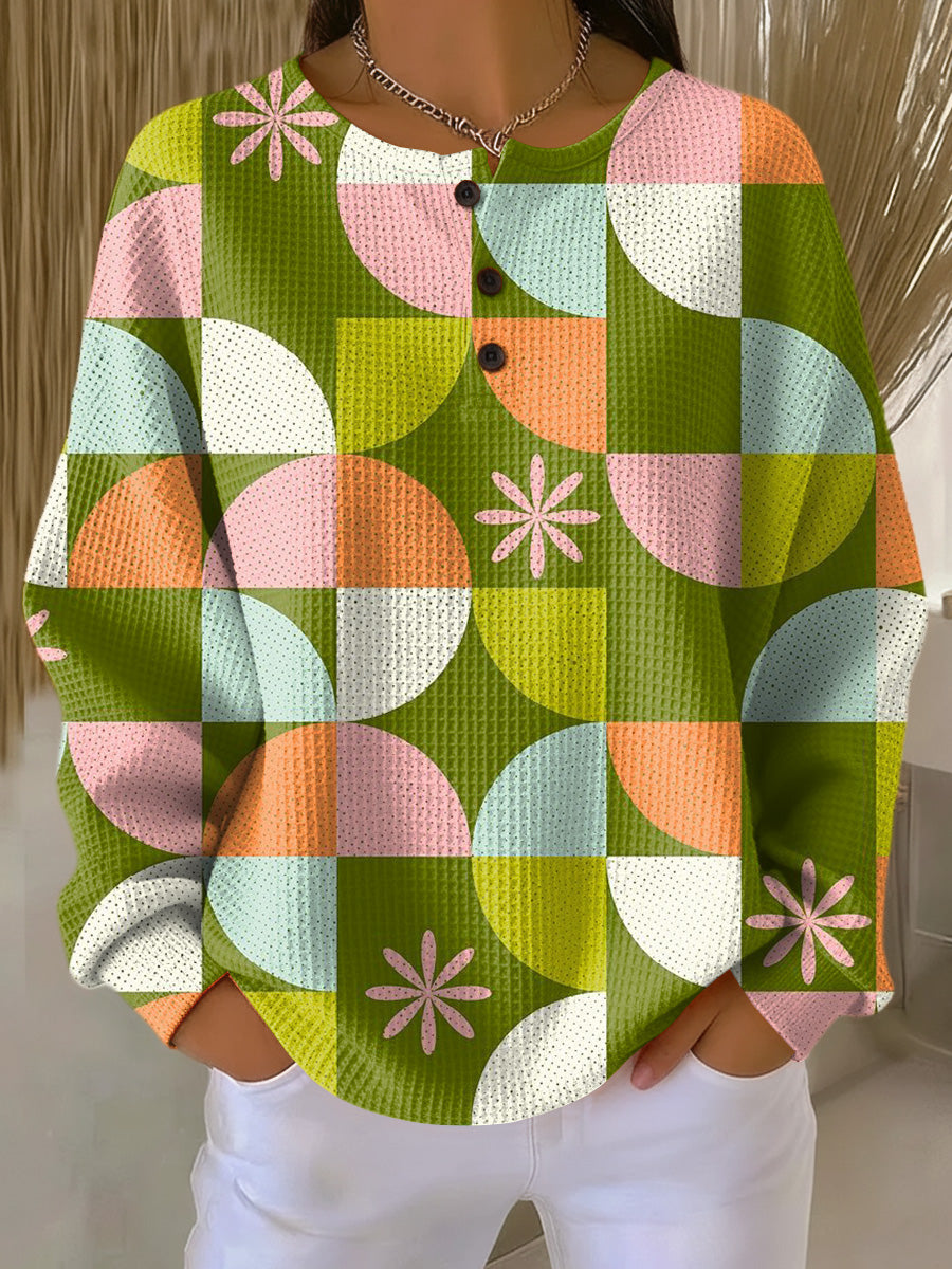 Neeltje | Kleurrijke Trui met Abstract Ruitmotief