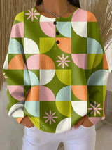 Neeltje | Kleurrijke Trui met Abstract Ruitmotief
