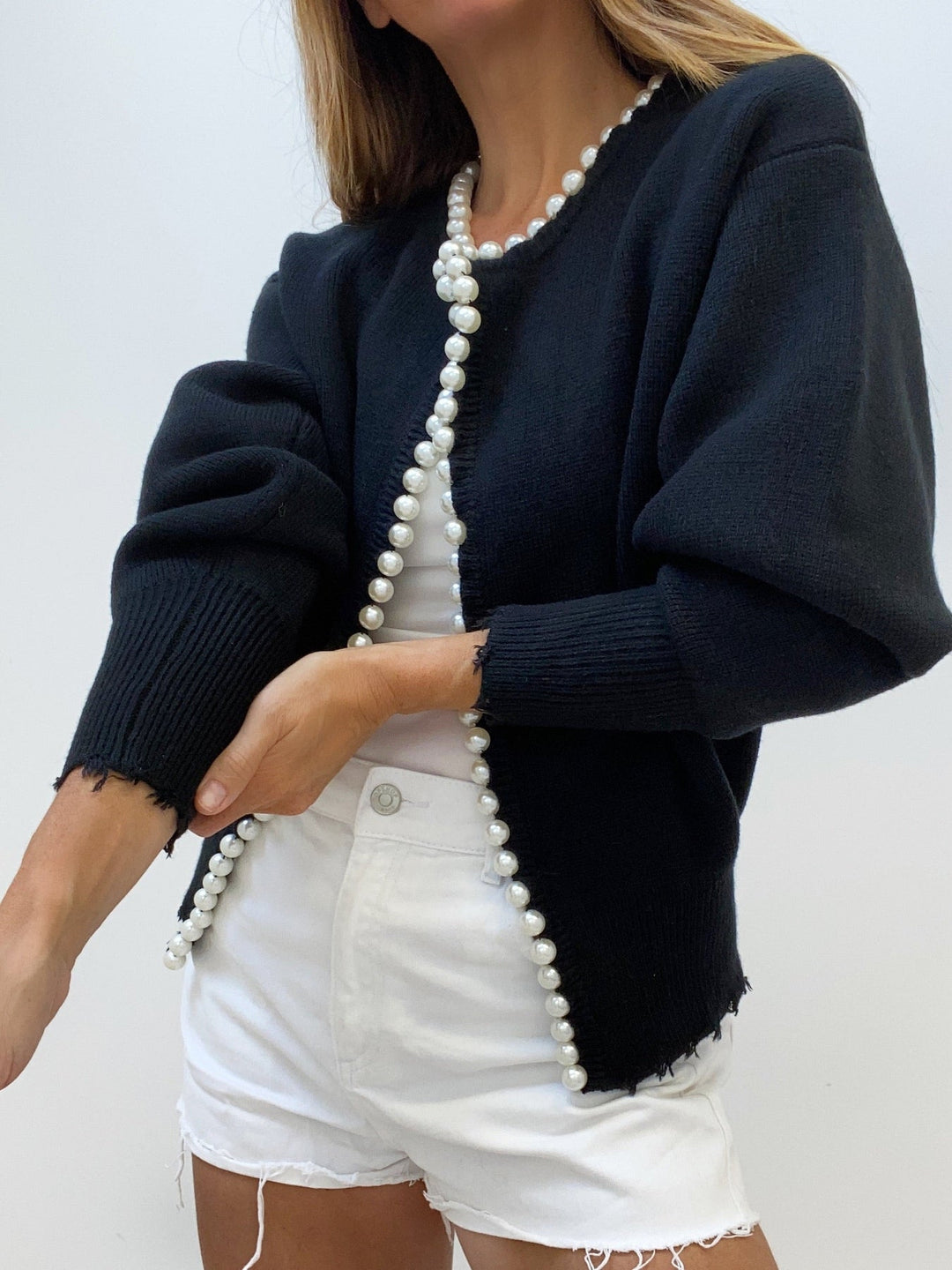 Eveline | Verfijnd Vest met Parelrand