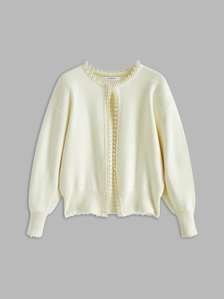 Eveline | Verfijnd Vest met Parelrand