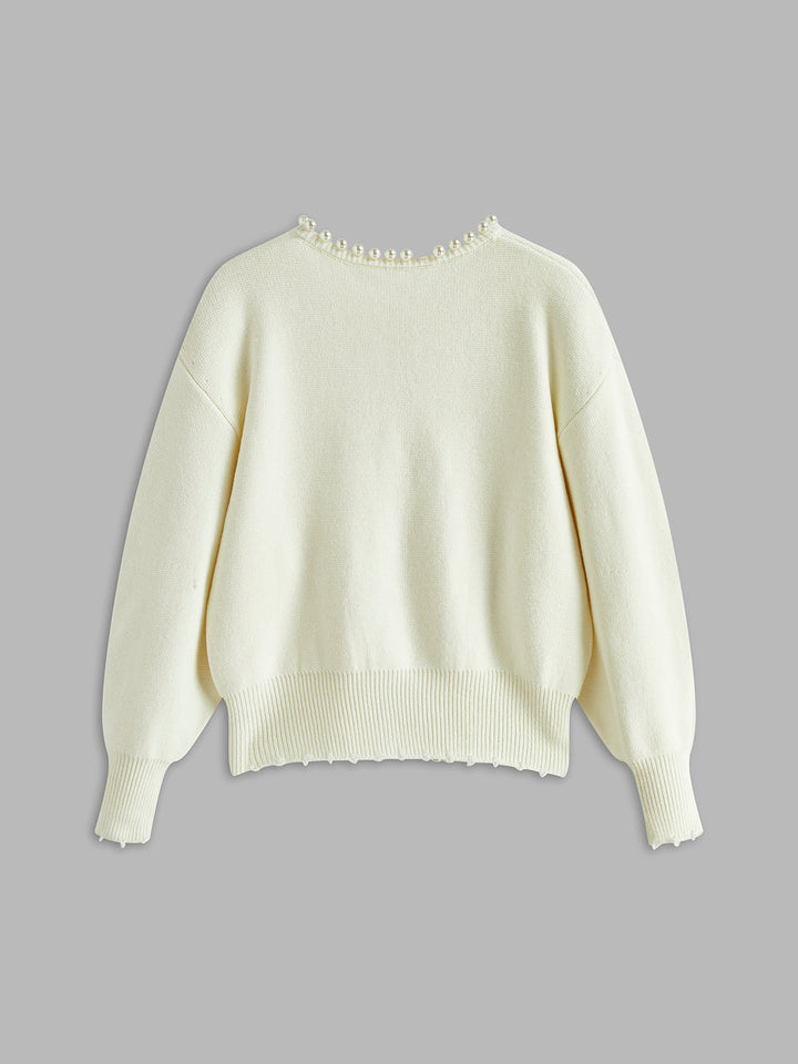 Eveline | Verfijnd Vest met Parelrand