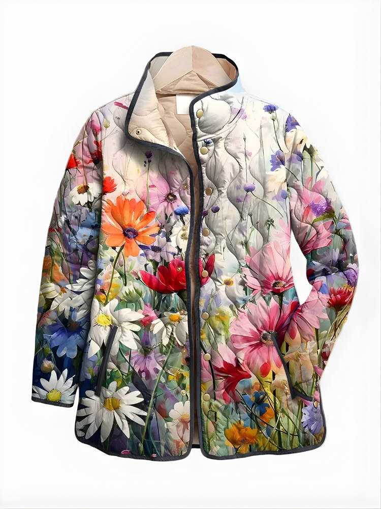 Floortje | Gewatteerde Jas met Bloemenprint
