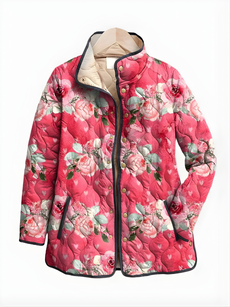 Floortje | Gewatteerde Jas met Bloemenprint
