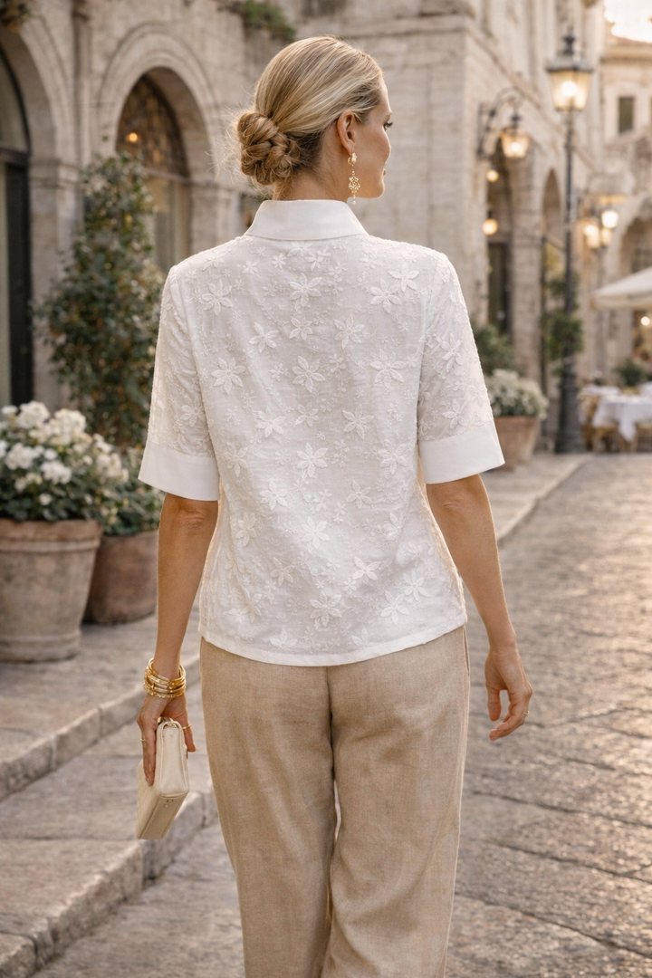 Hermien | Bloemengeborduurde Blouse