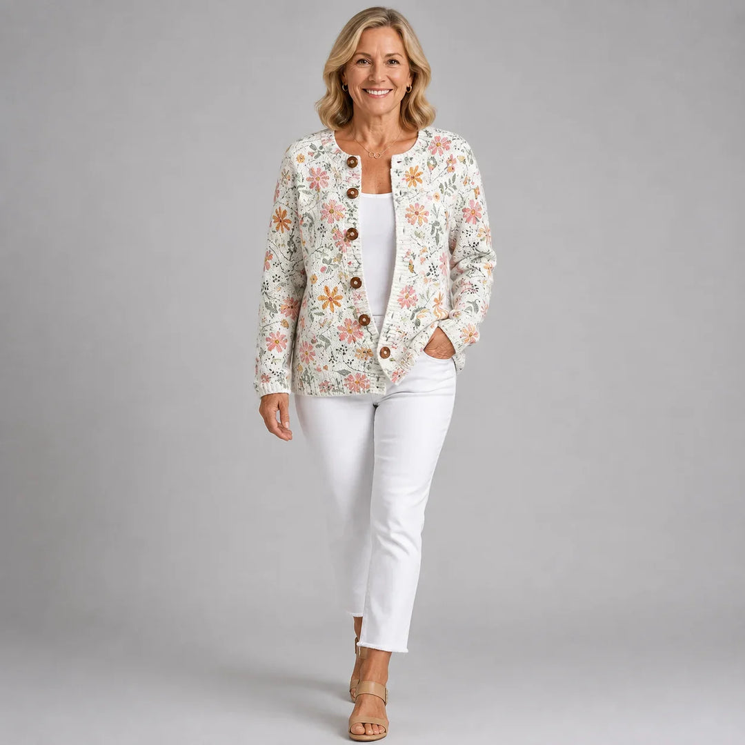 Sandra | Bloemrijk Gebreid Vest