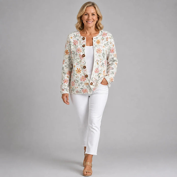 Sandra | Bloemrijk Gebreid Vest