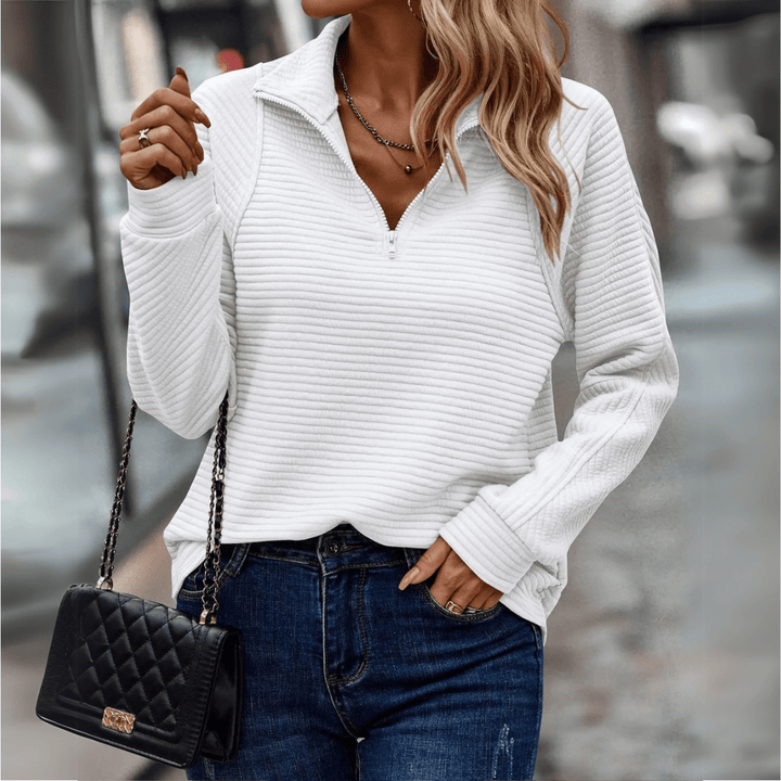 Hiske | Verfijnde Half-Zip Trui