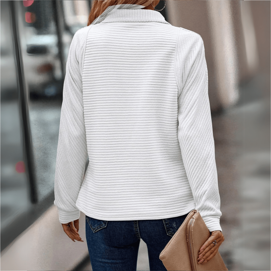 Hiske | Verfijnde Half-Zip Trui