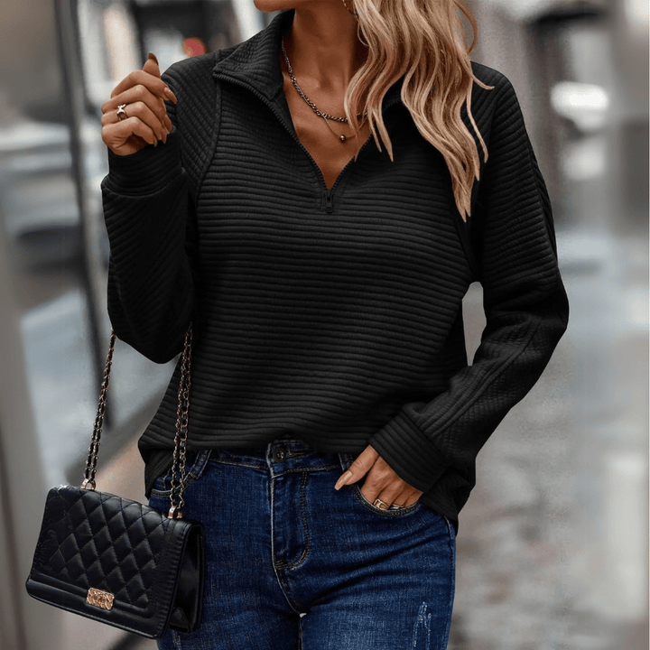 Hiske | Verfijnde Half-Zip Trui