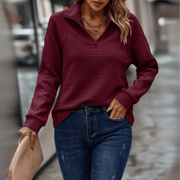 Hiske | Verfijnde Half-Zip Trui