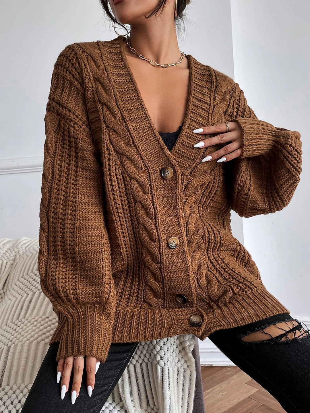 Emma | Ruimvallend Gebreid Vest