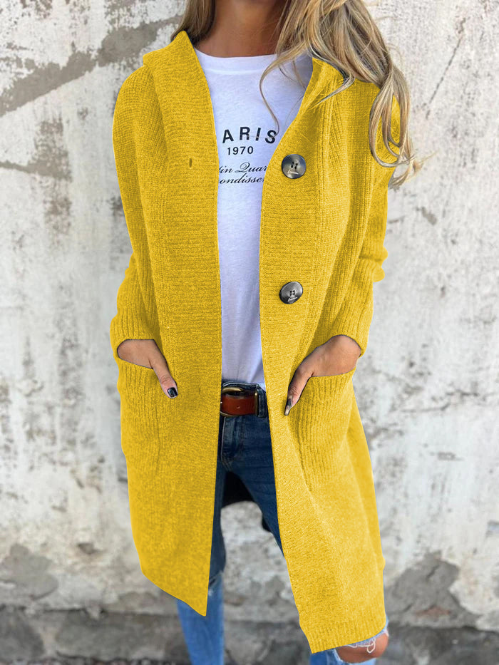 Froukje | Lang Gebreid Vest met Knopen