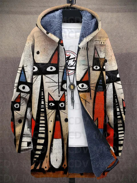 Els | Kunstzinnige capuchoncardigan met warme voering