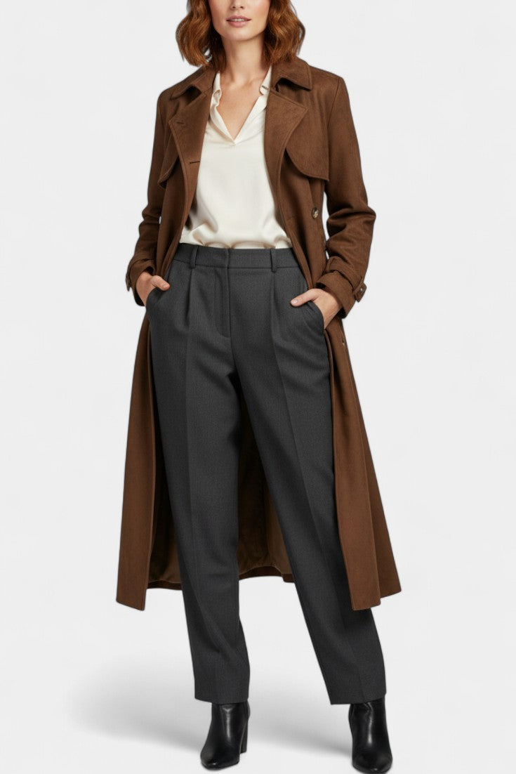 Baukje | Elegante Lange Trenchcoat
