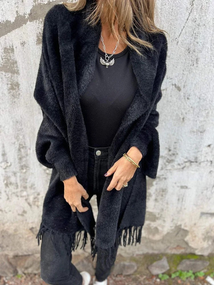 Esther | Warm Omslagvest met Franjes