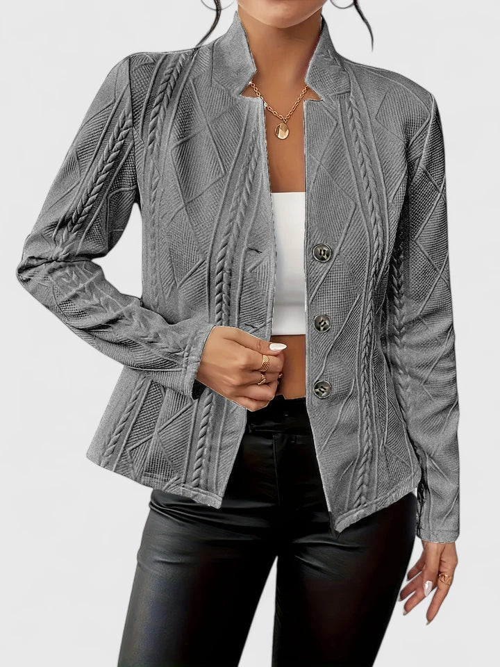 Welmoed | Verfijnde Blazer met Structuurdessin