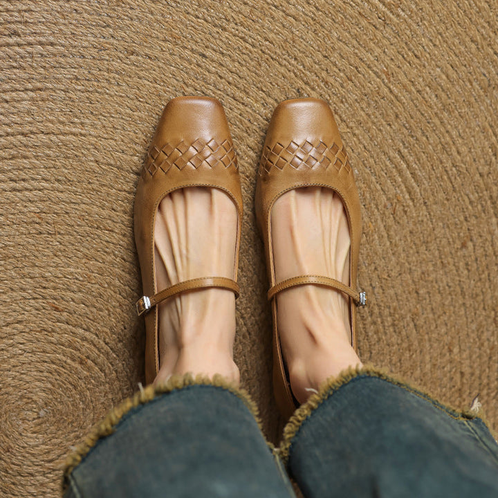 Diny | Elegante Vierkante Bandschoenen