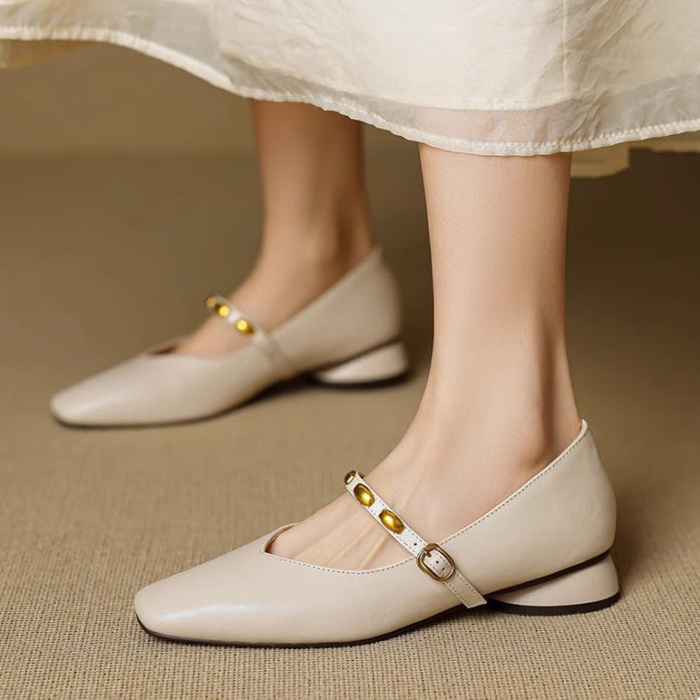 Jet | Klassieke Bandschoenen met Blokhak