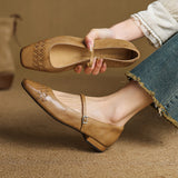 Diny | Elegante Vierkante Bandschoenen
