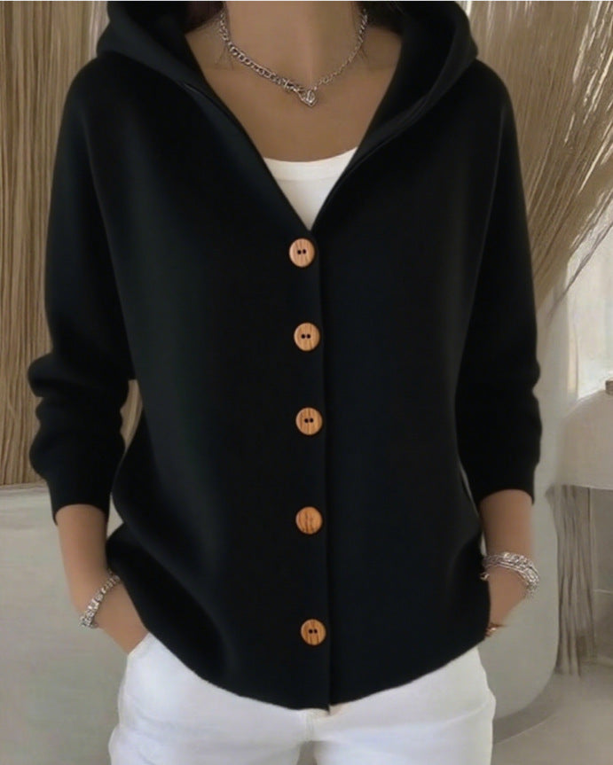 Karlijn | Warm Capuchonvest met Knoopsluiting