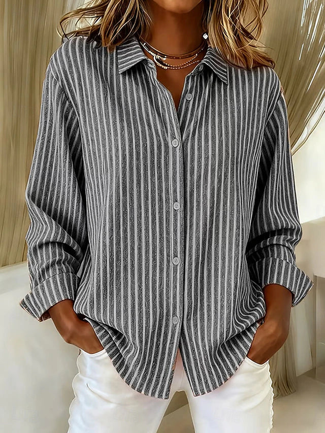 Corine | Gestreepte Klassieke Blouse