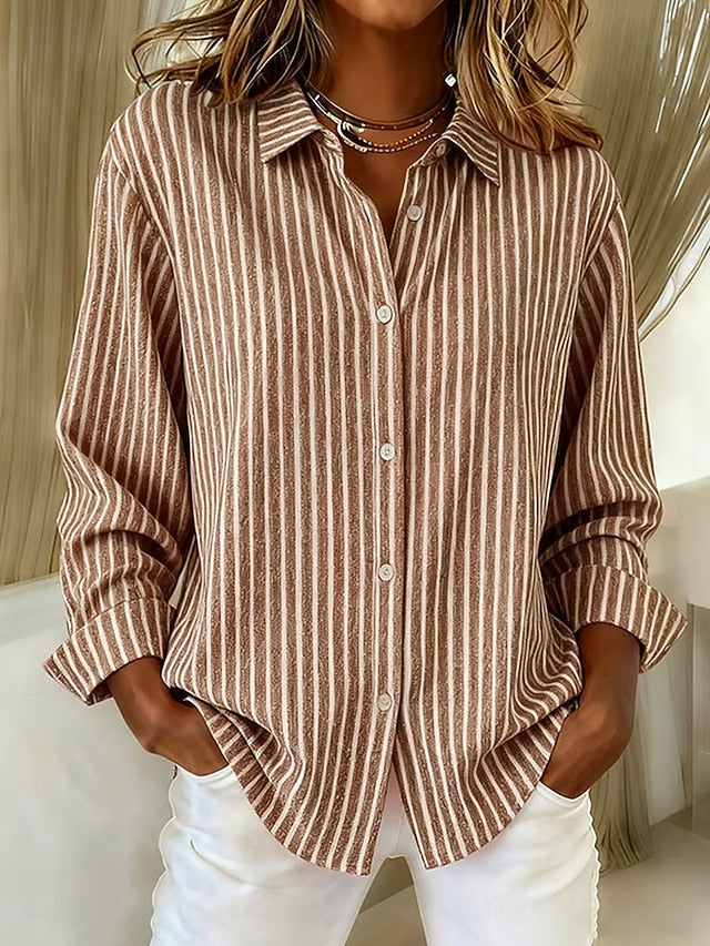 Corine | Gestreepte Klassieke Blouse