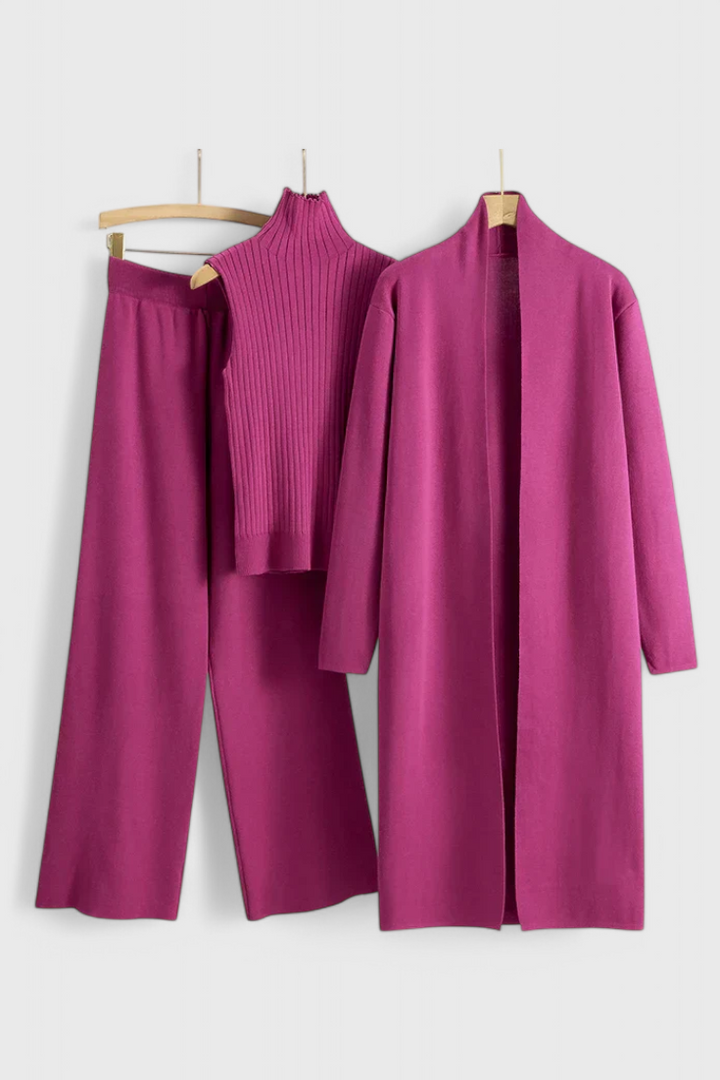 Elke | Elegante Driedelige Gebreide Set