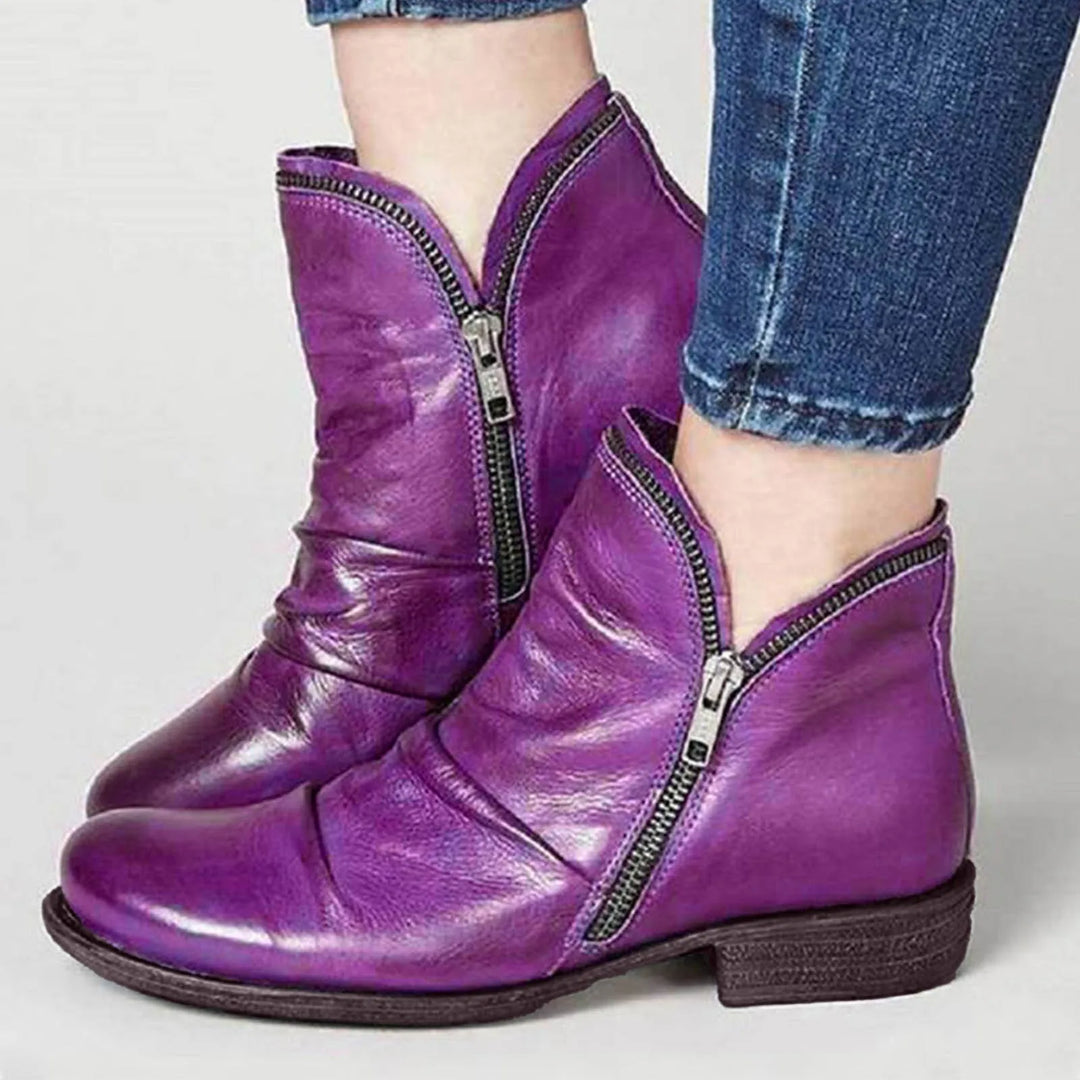 Godelieve | Comfortabele Enkellaarsjes met Ritssluiting