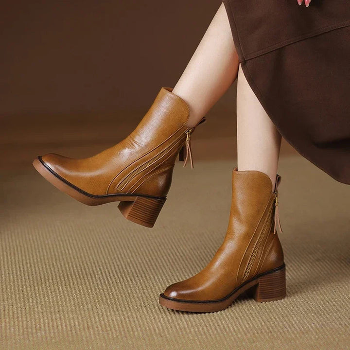 Fenna | Elegante Enkellaarsjes met Blokhak